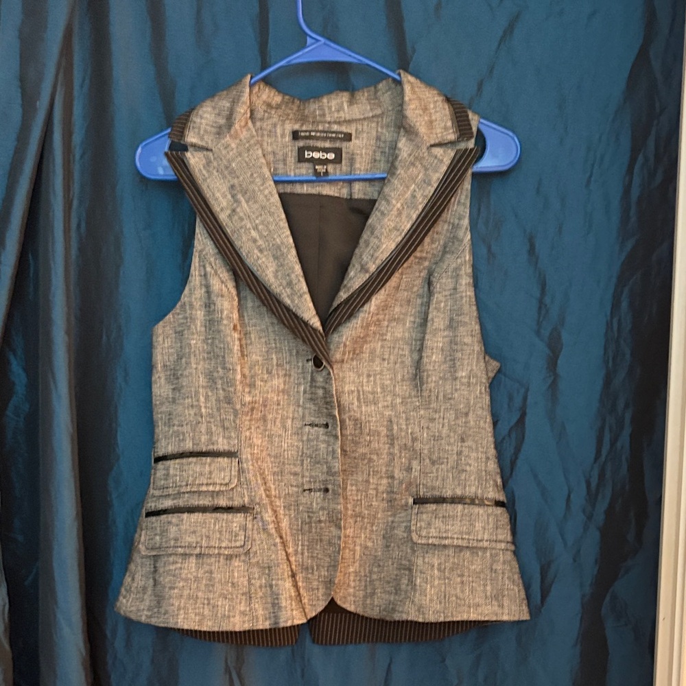 Bebe Black and Gray Women's Vest